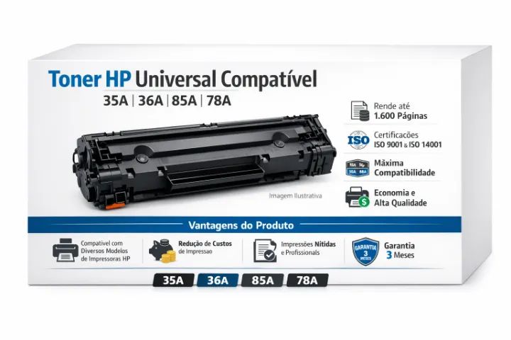 Toner HP 35A CB-435A / 36A CB-436A / 85A CE-285A / 78A CE-278A Universal Compatível