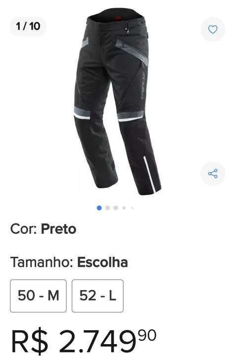 Calça de Moto Dainese D dry - Preta - Tamanho M - Foto 3