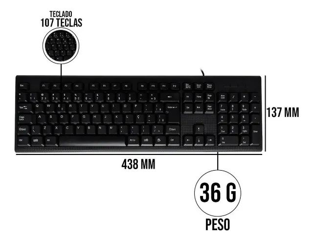Teclado Pc Computador Notebook com Ç e Conexão USB - Foto 4