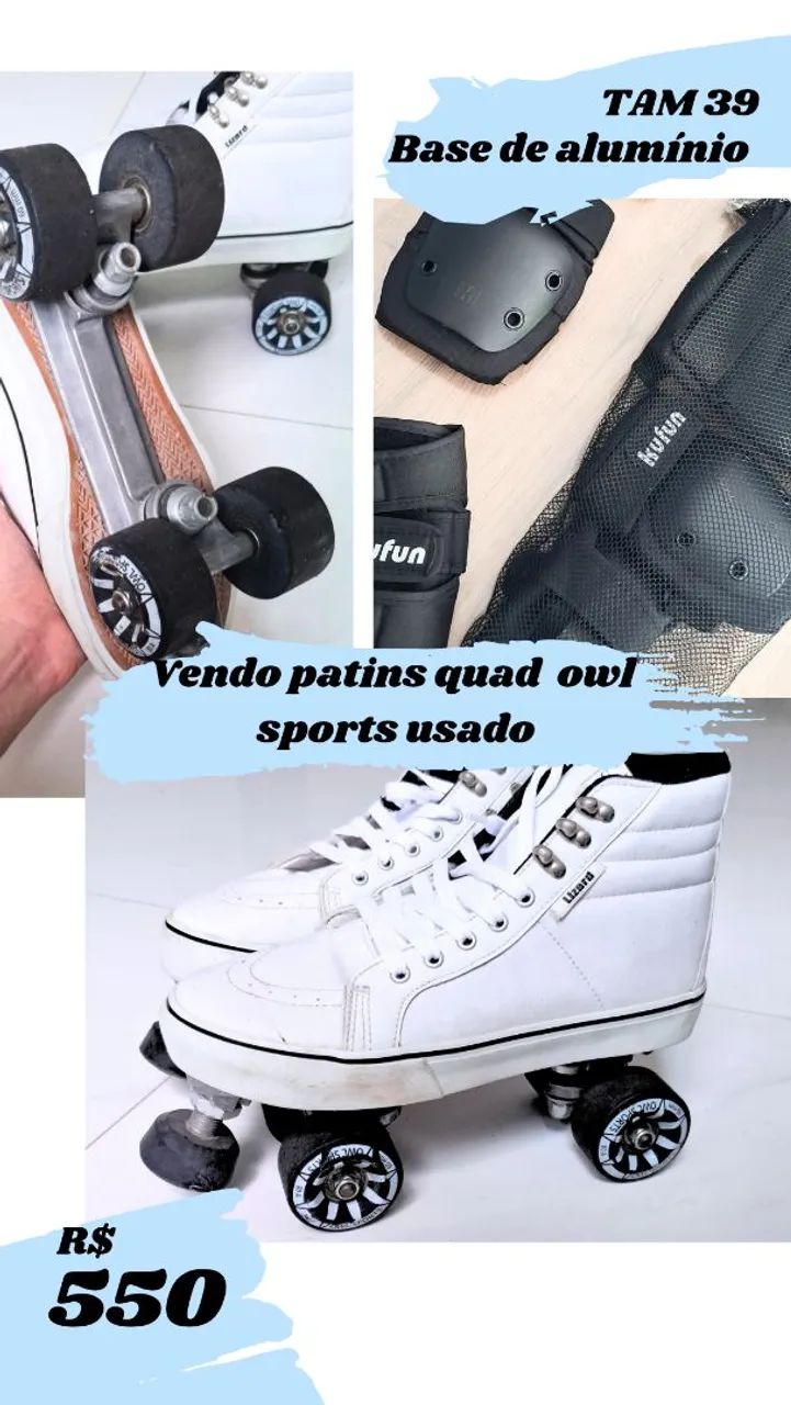Patins Quad Owl Sports Usado - Tamanho 39