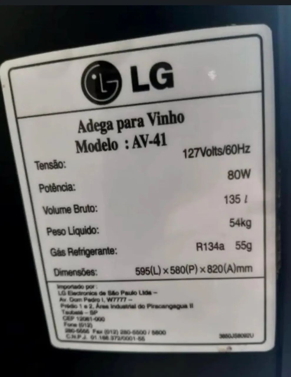 Vendo Adega LG AV-41, em excelente estado, funcionando perfeitamente e com pouco uso. - Foto 2
