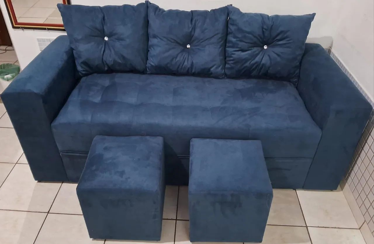 Sofá  Vermelho 3 Lugares - Foto 4