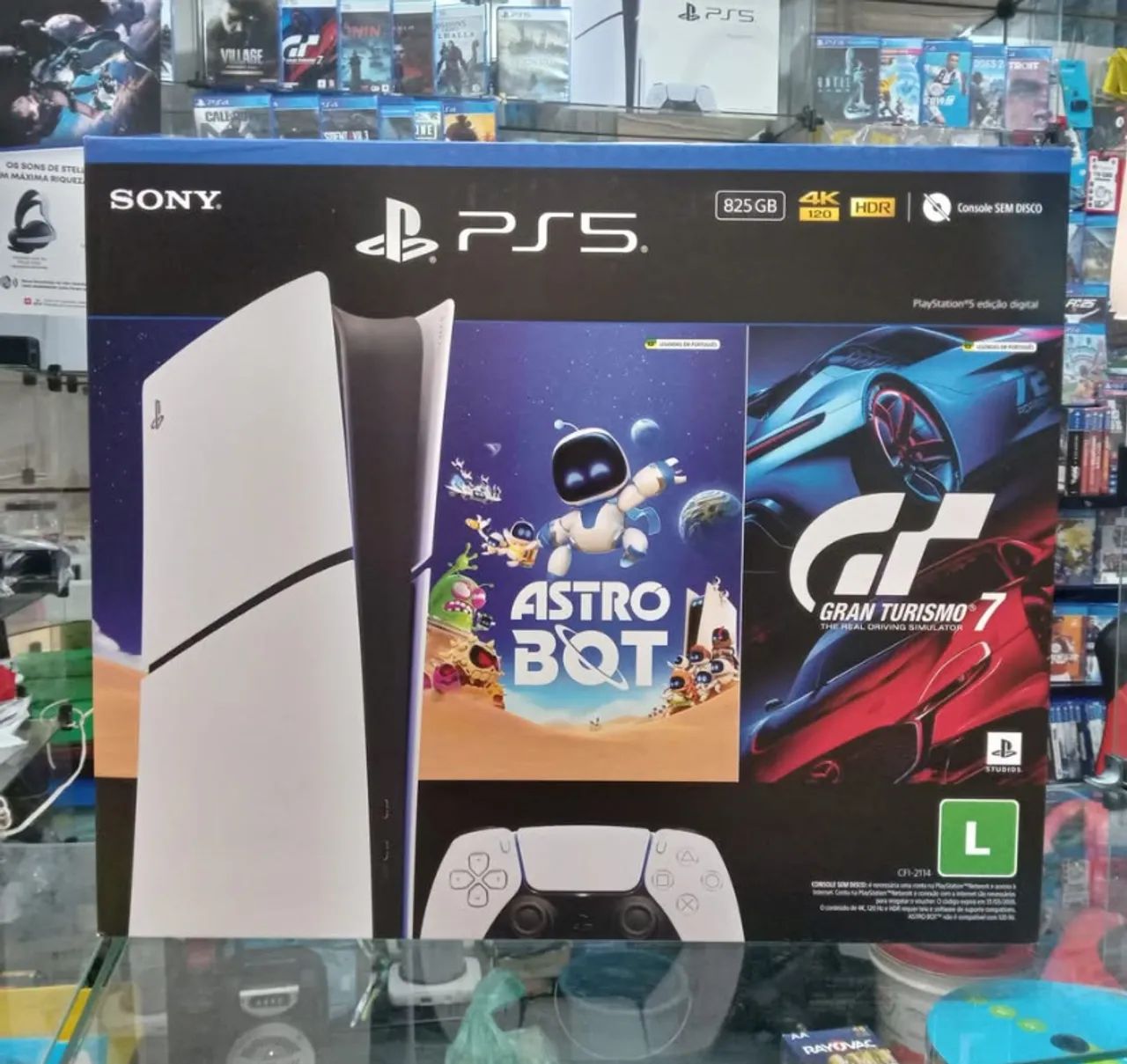 Ps5 slim  lacrado na caixa com 2 jogos 