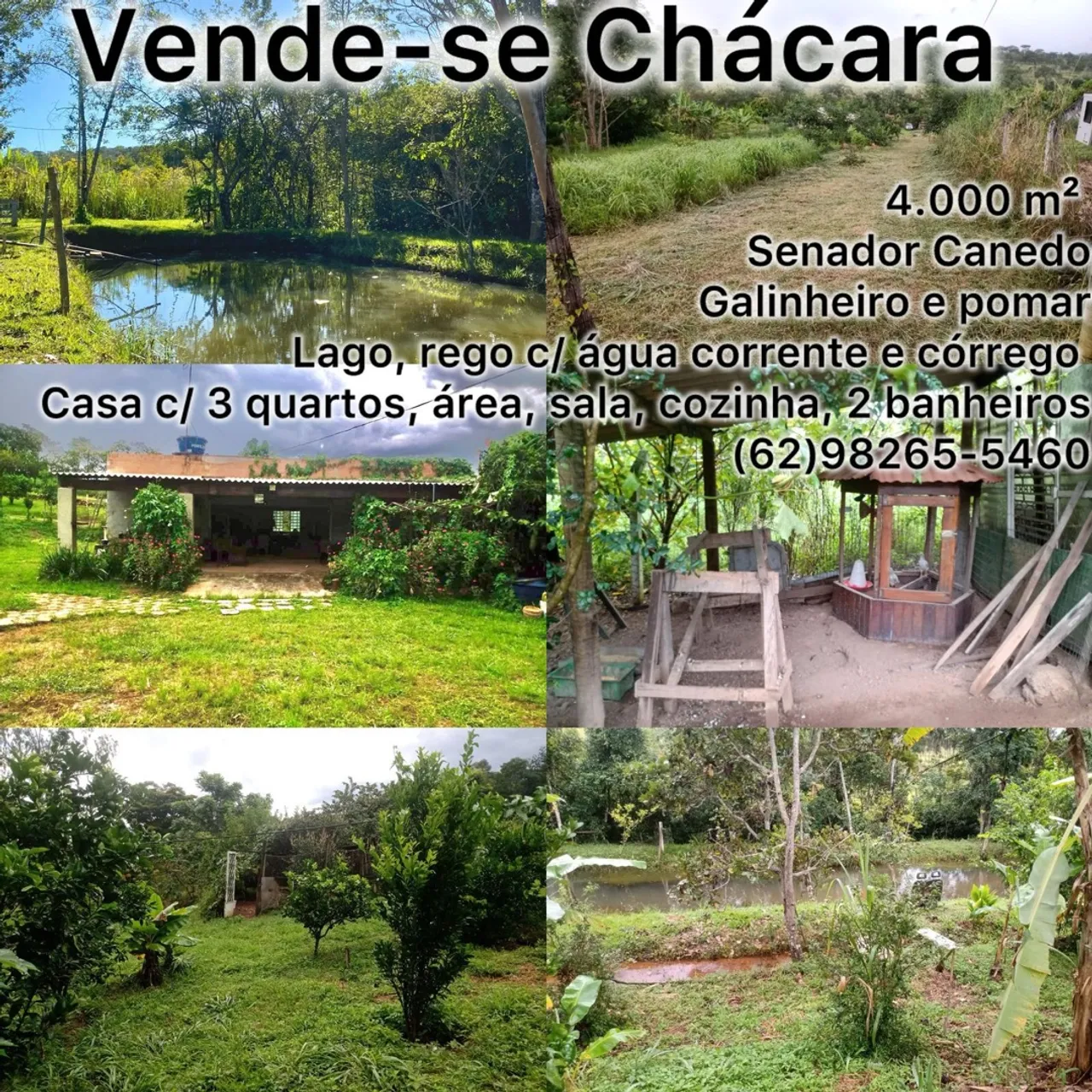 Chácara 40min de Goiânia com represa