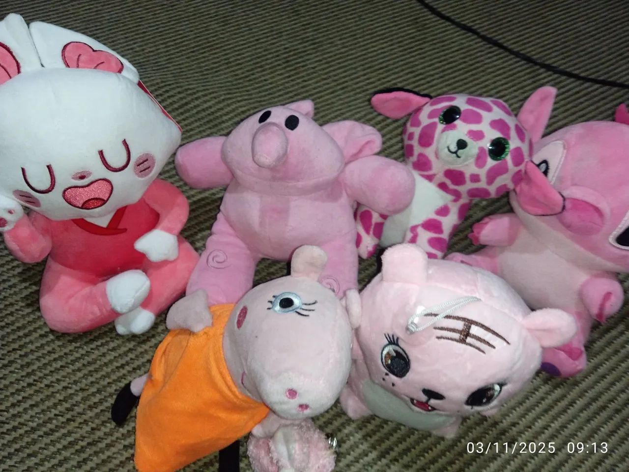 Pelúcias rosa, kit com 07 peças. - Foto 3