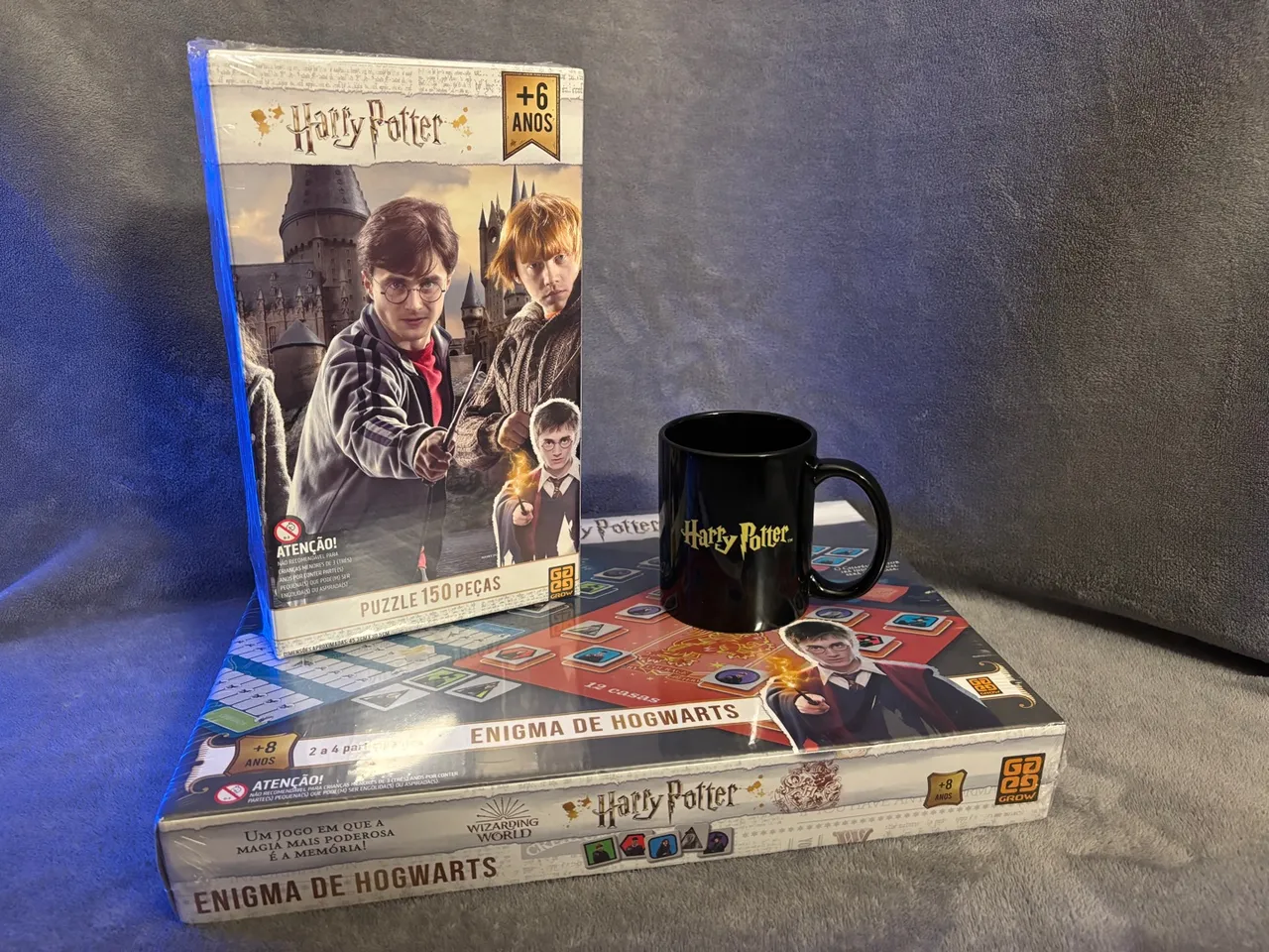 Quebra cabeça + jogo de tabuleiro harry potter + Caneca De brinde