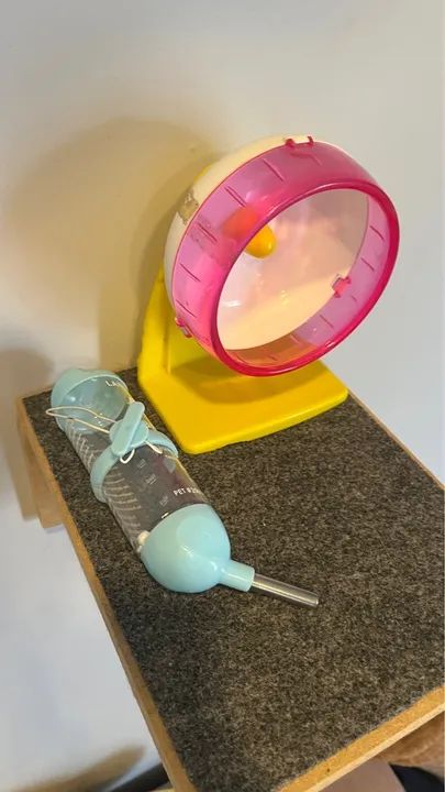 roda/ rodinha hamster e bebedouro