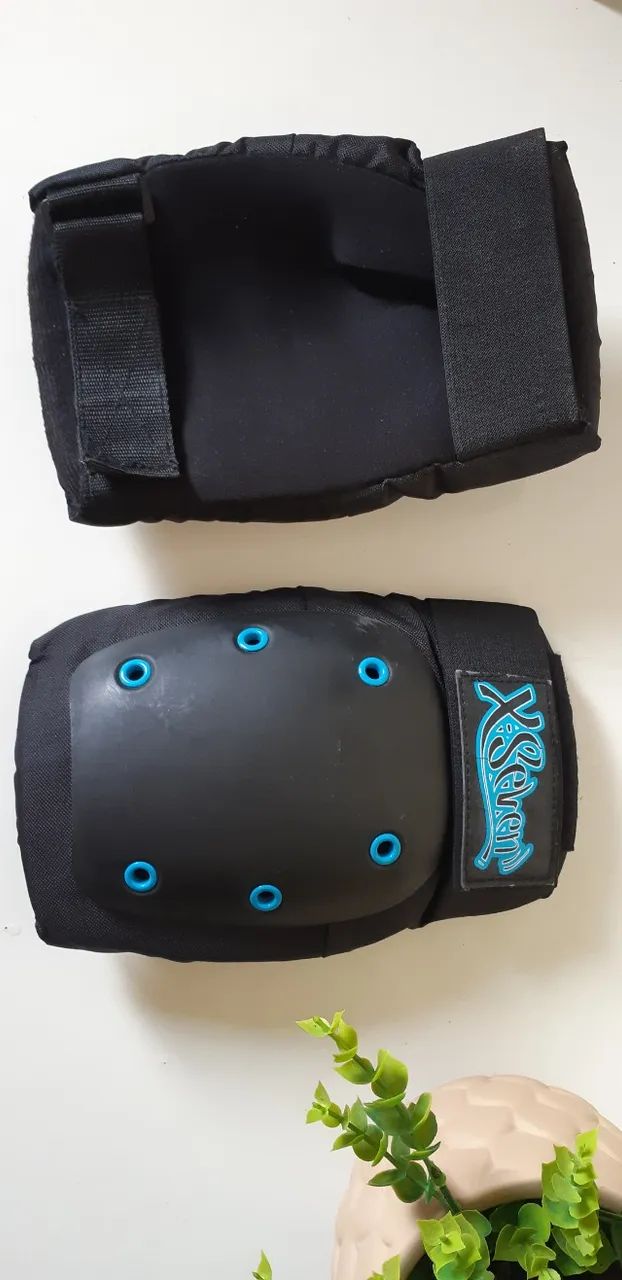 Kit Joelheira, Cotoveleira e munhequeira para skate e patins. Usado, mas em bom estado. - Foto 4