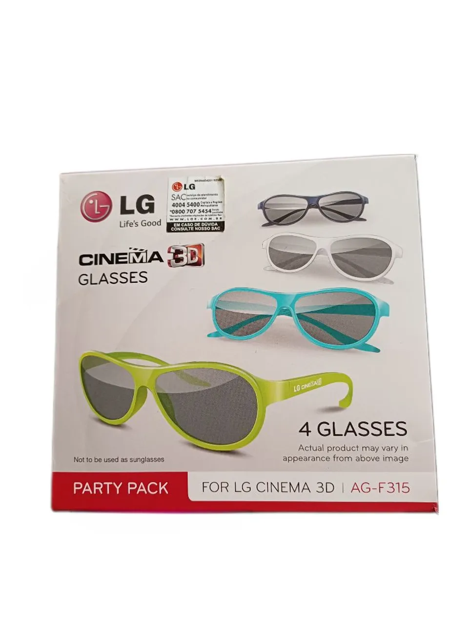Kit com 4 Óculos 3D LG