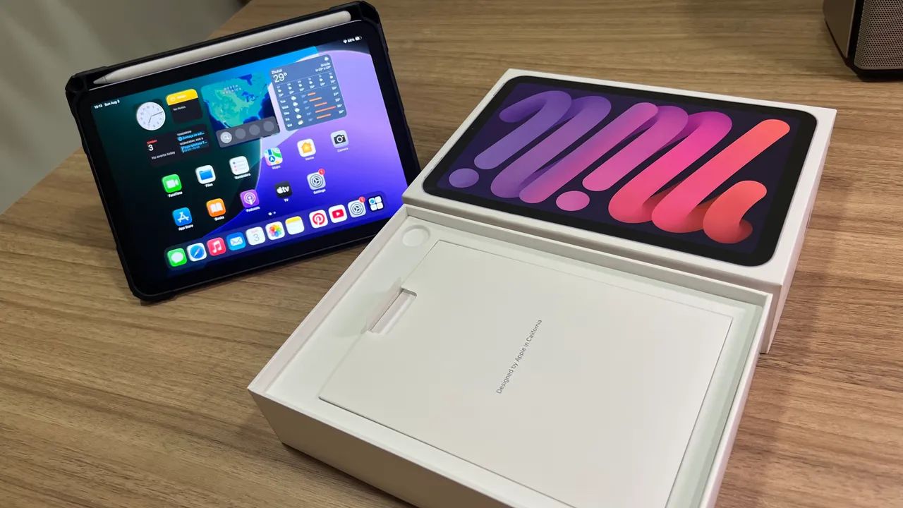 Apple iPad Mini 6 com Apple Pencil, Case e caixa original