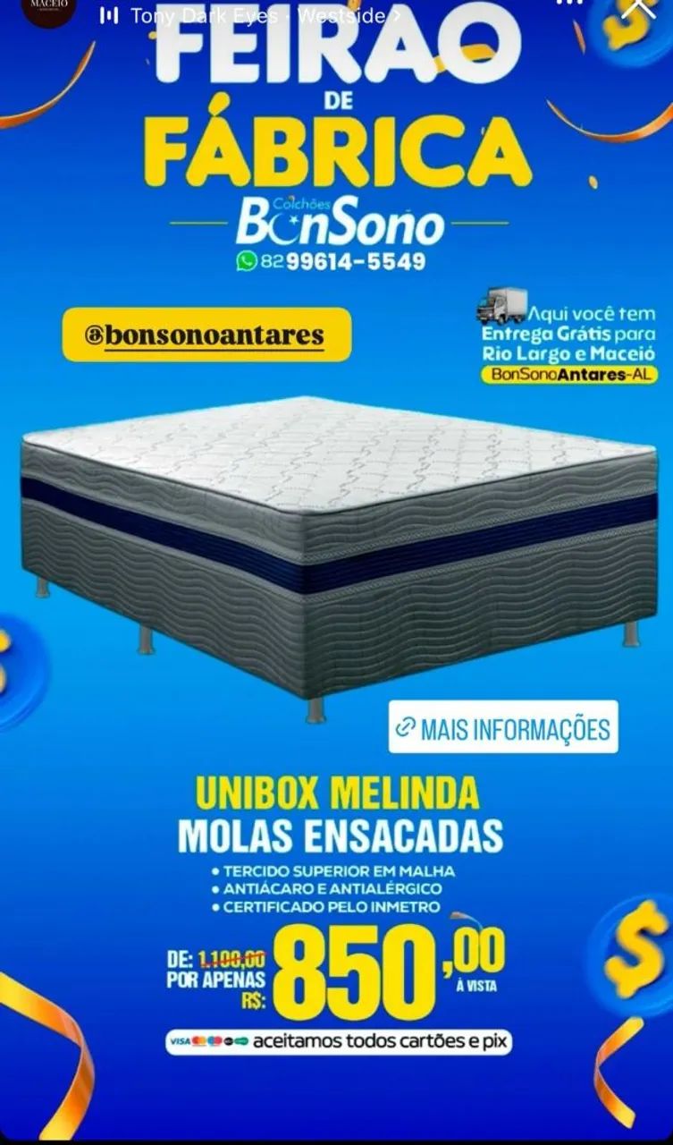 Cama Box Casal Bonsono - Unibox Stand - Apenas R$ 450,00 - Foto 2