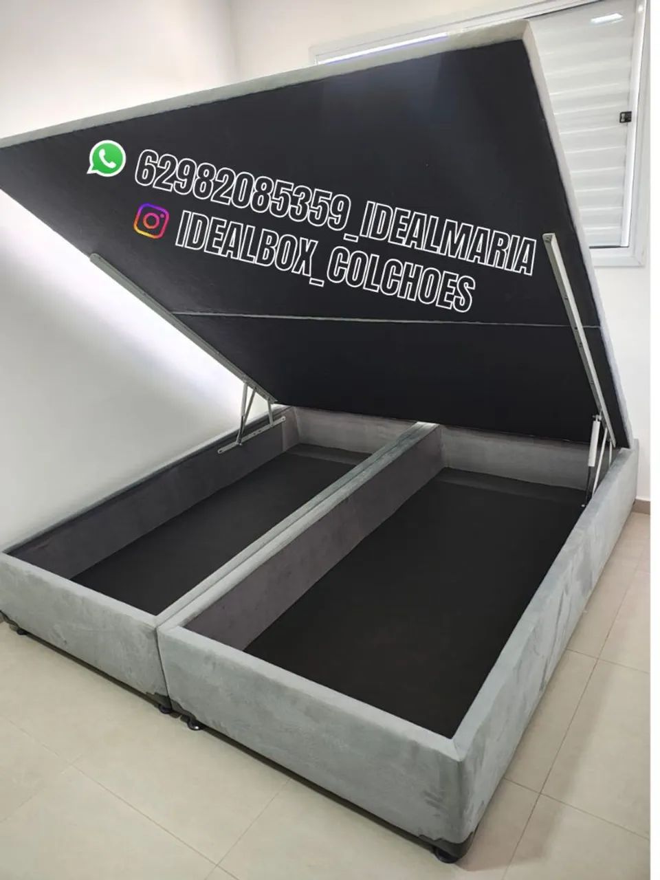 BASE BOX BAÚ SUPER KING 193X203,  CHAPADO NA MADEIRA DE EUCALIPTO 