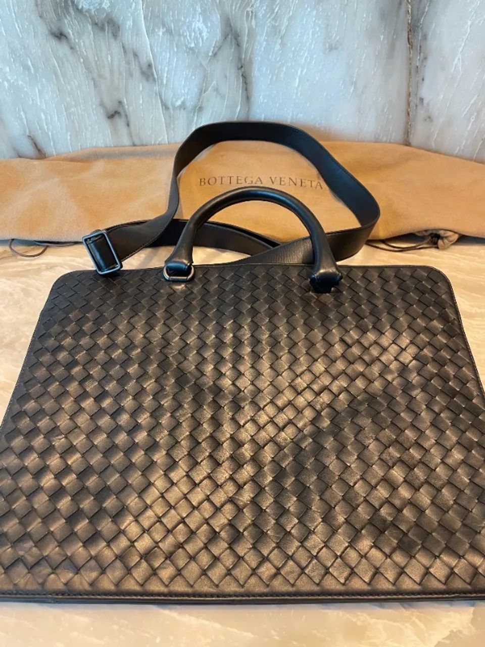 Bottega Veneta Blu Intrecciato Briefcase / Pasta de Documentos - Foto 3