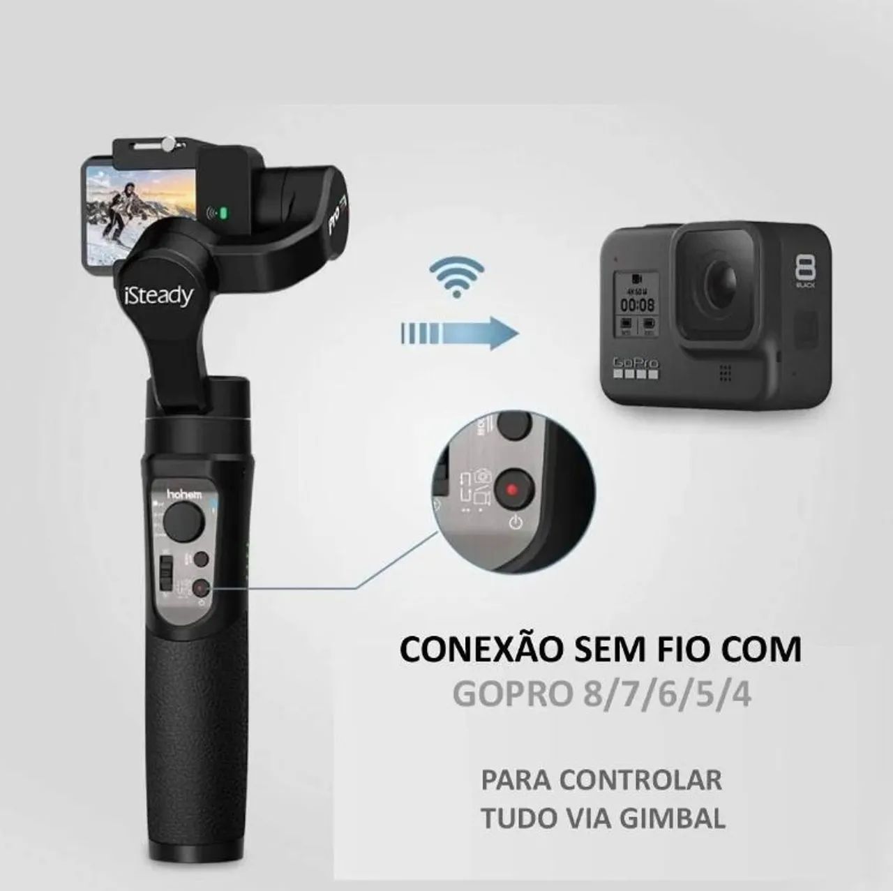 Estabilizador Gimbal Hohem Isteady Pro 3 Ipx4 3 Eixo Gopro Cor Preto - Foto 4