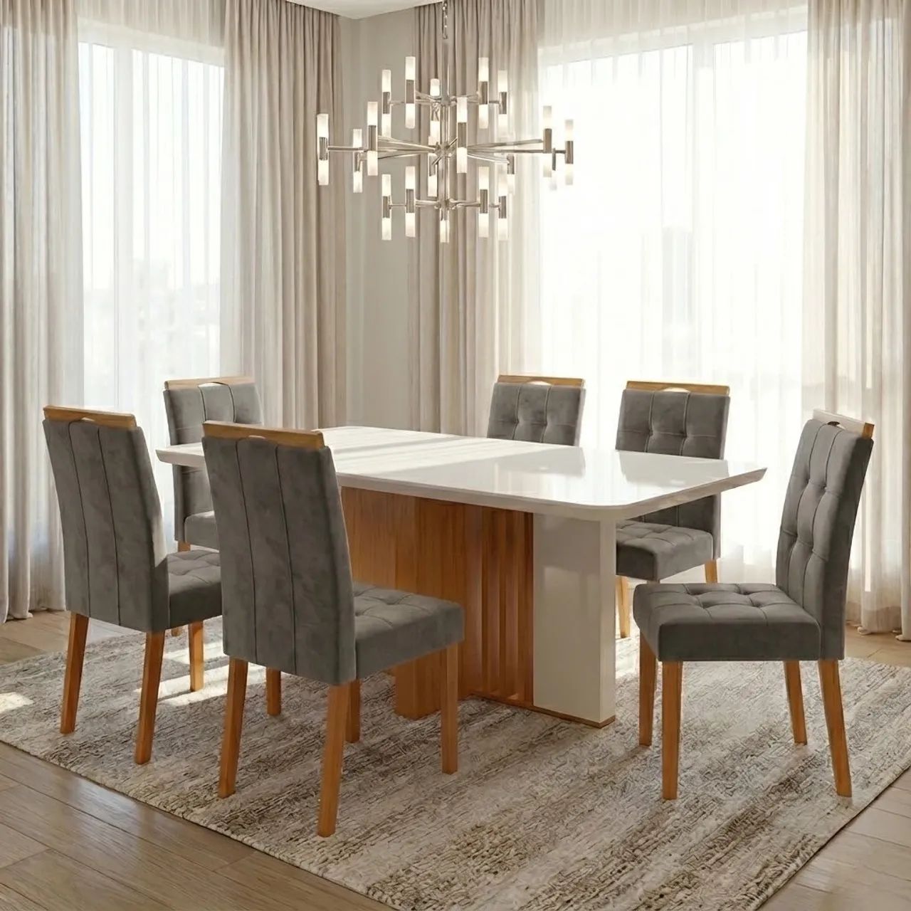 Mesa de Jantar Tampo Maxi 170 com 6 Cadeiras- Entrega Rápida - Foto 2