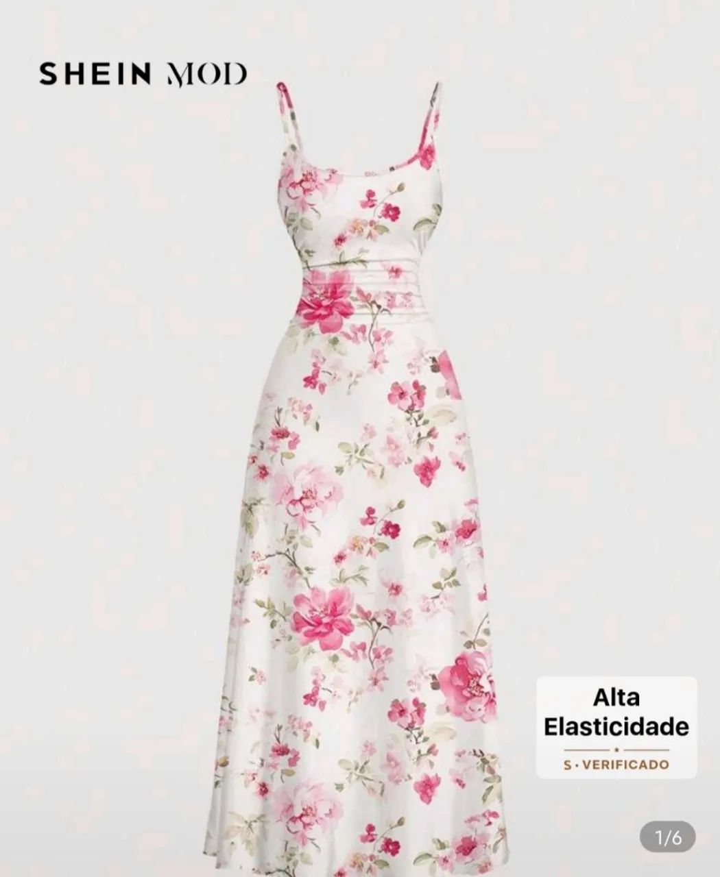 Vestido longo floral branco