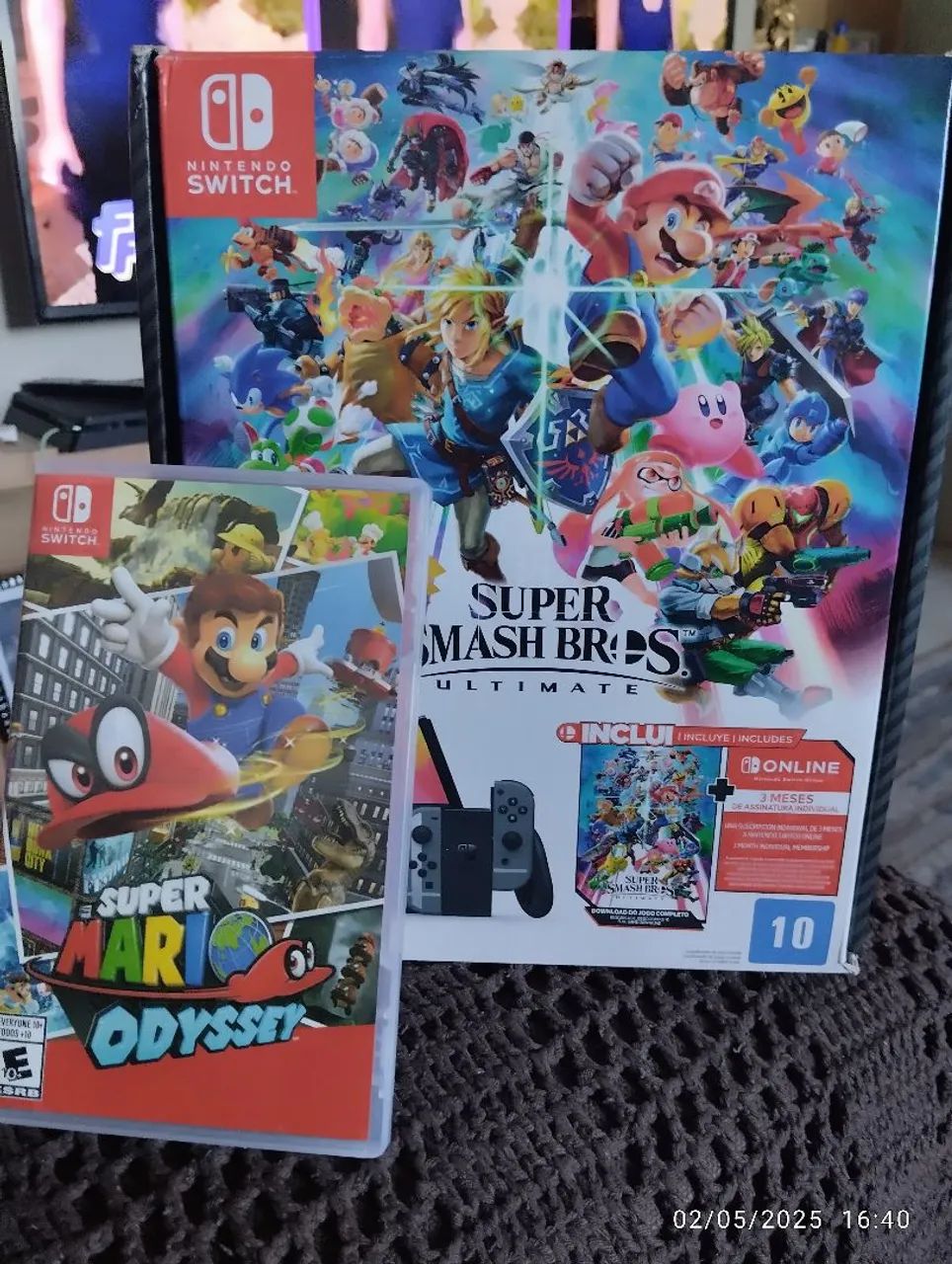 Nintendo Switch OLED + Super Smash Bros Ultimate+ Mário Odyssey físico. - Foto 4