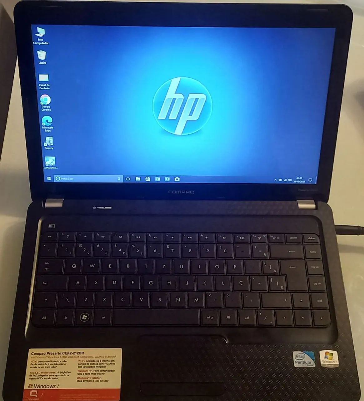 Notebook HP Compaq com processador Intel Pentium, 4gb, HD 1tb