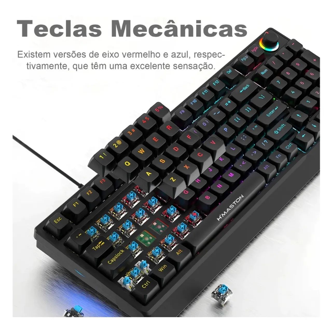 Teclado Gamer Mecânico com Luzes RGB - Foto 3