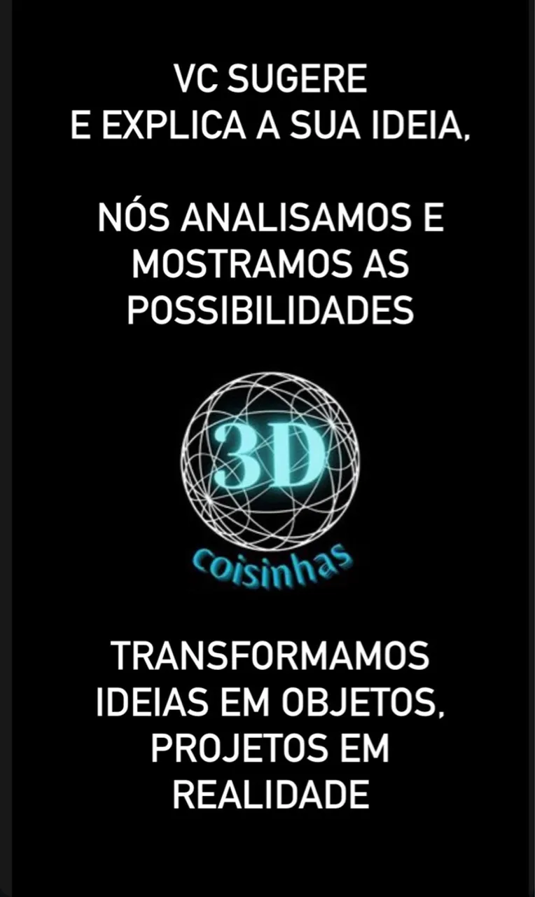 Fazemos e criamos peças e objetos em 3D.