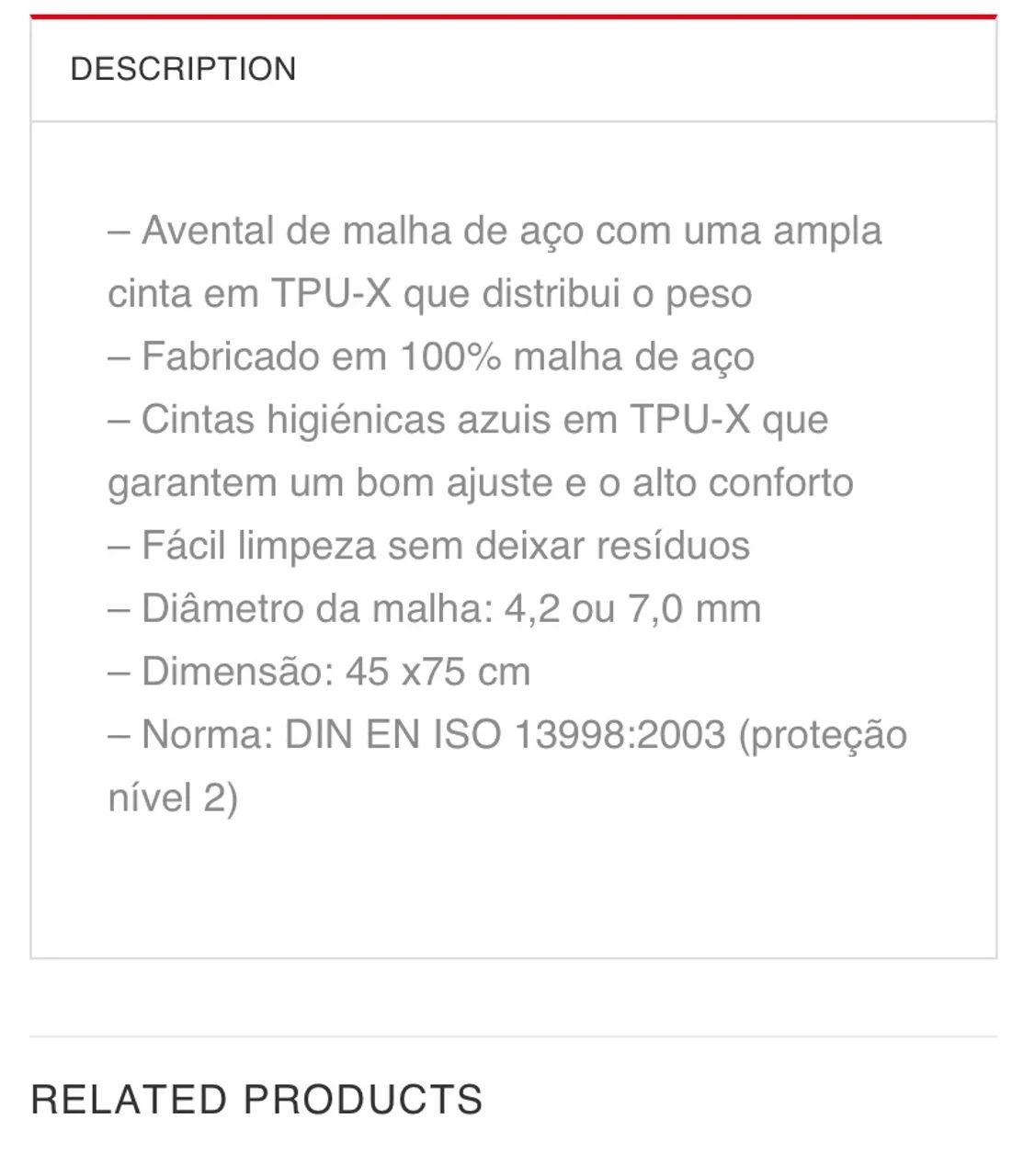 Avental de malha de aço (na caixa ) nunca foi usada Nitoflex  - Foto 4