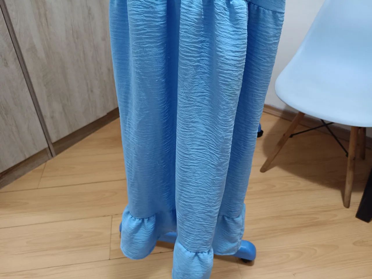 vestido azul com bojo e elastano - Foto 2