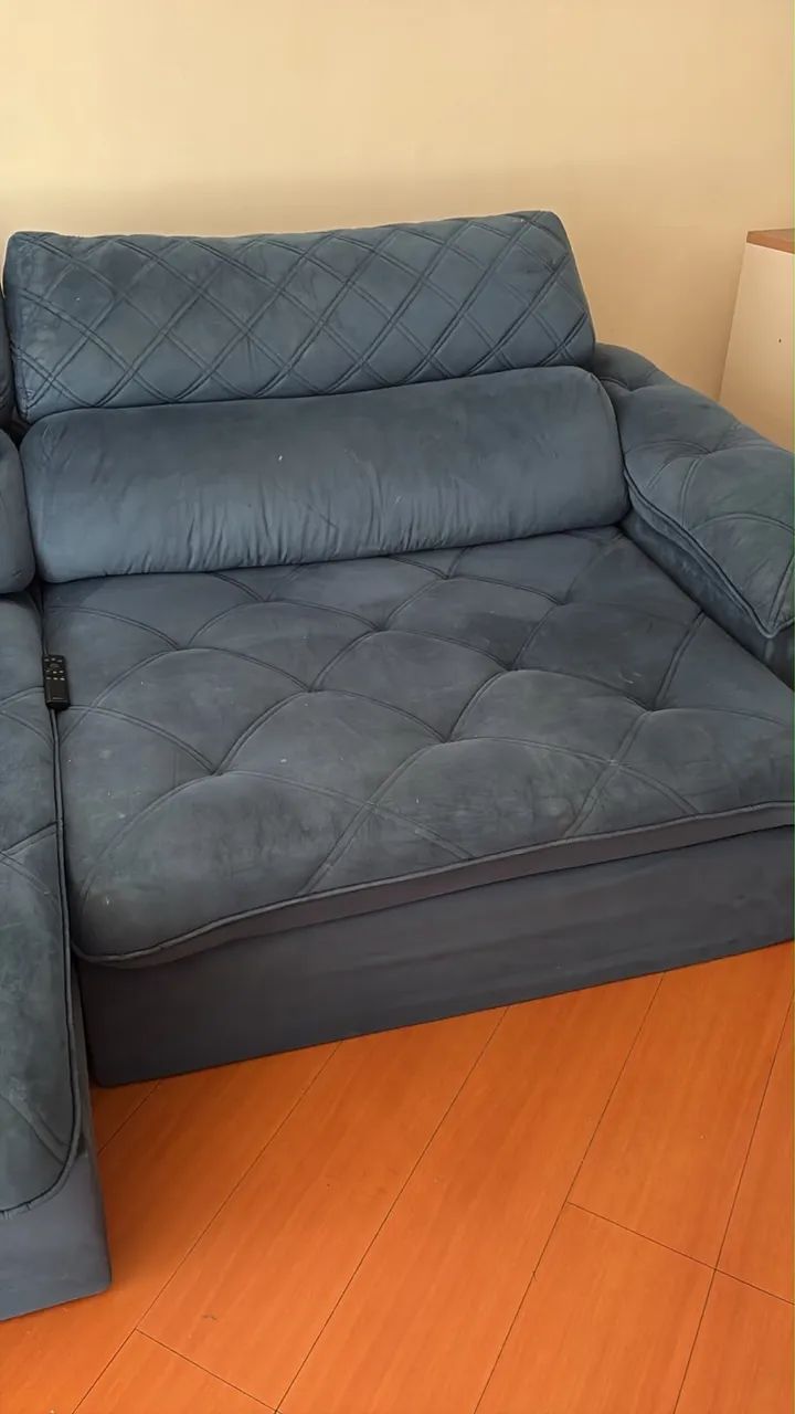 Sofá retrátil azul 2.90  - Foto 3