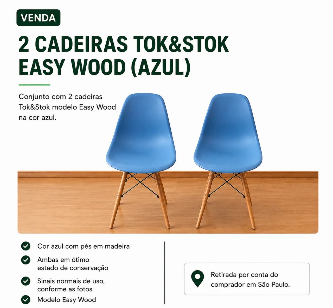 Vendo 2 cadeiras Tok&Stok modelo Easy Wood