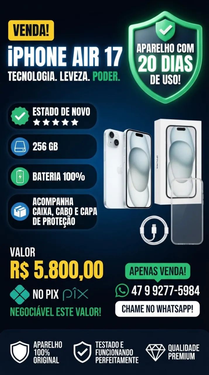 Iphone 17 Air | Branco | 256GB