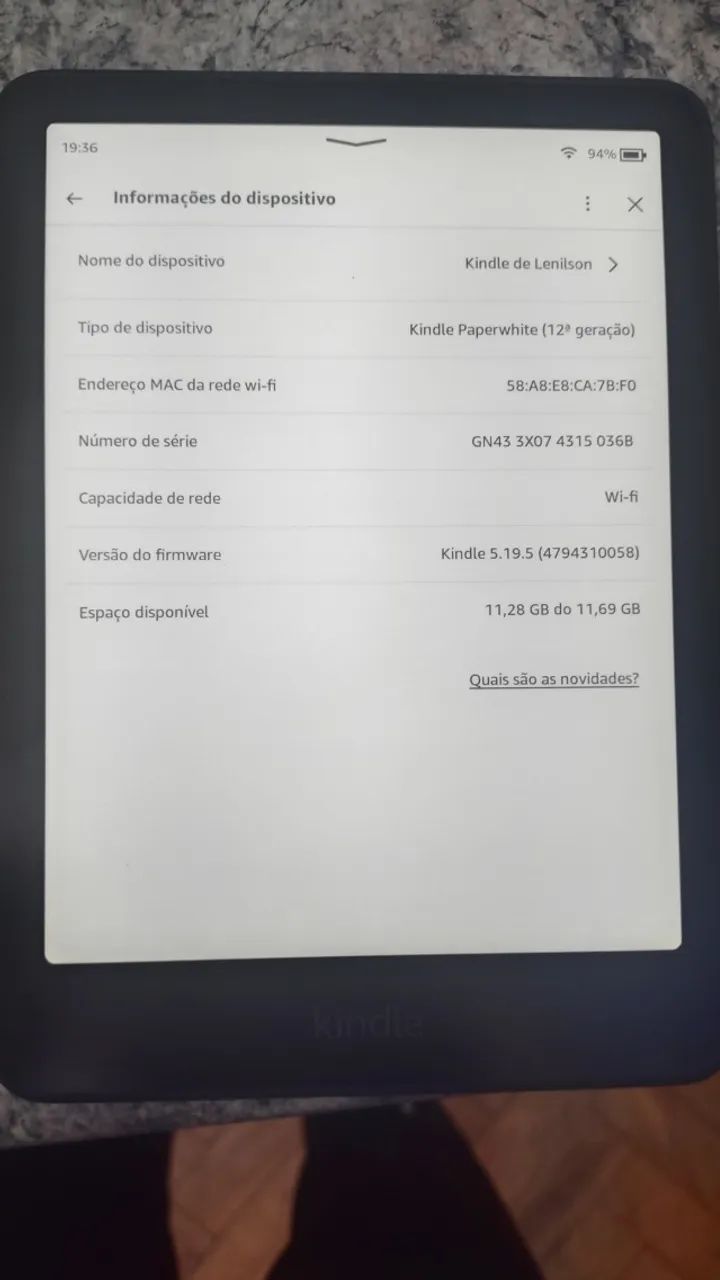 Kindle SA568B Paperwhite de 12ª Geração (16 GB). - Tablets e E