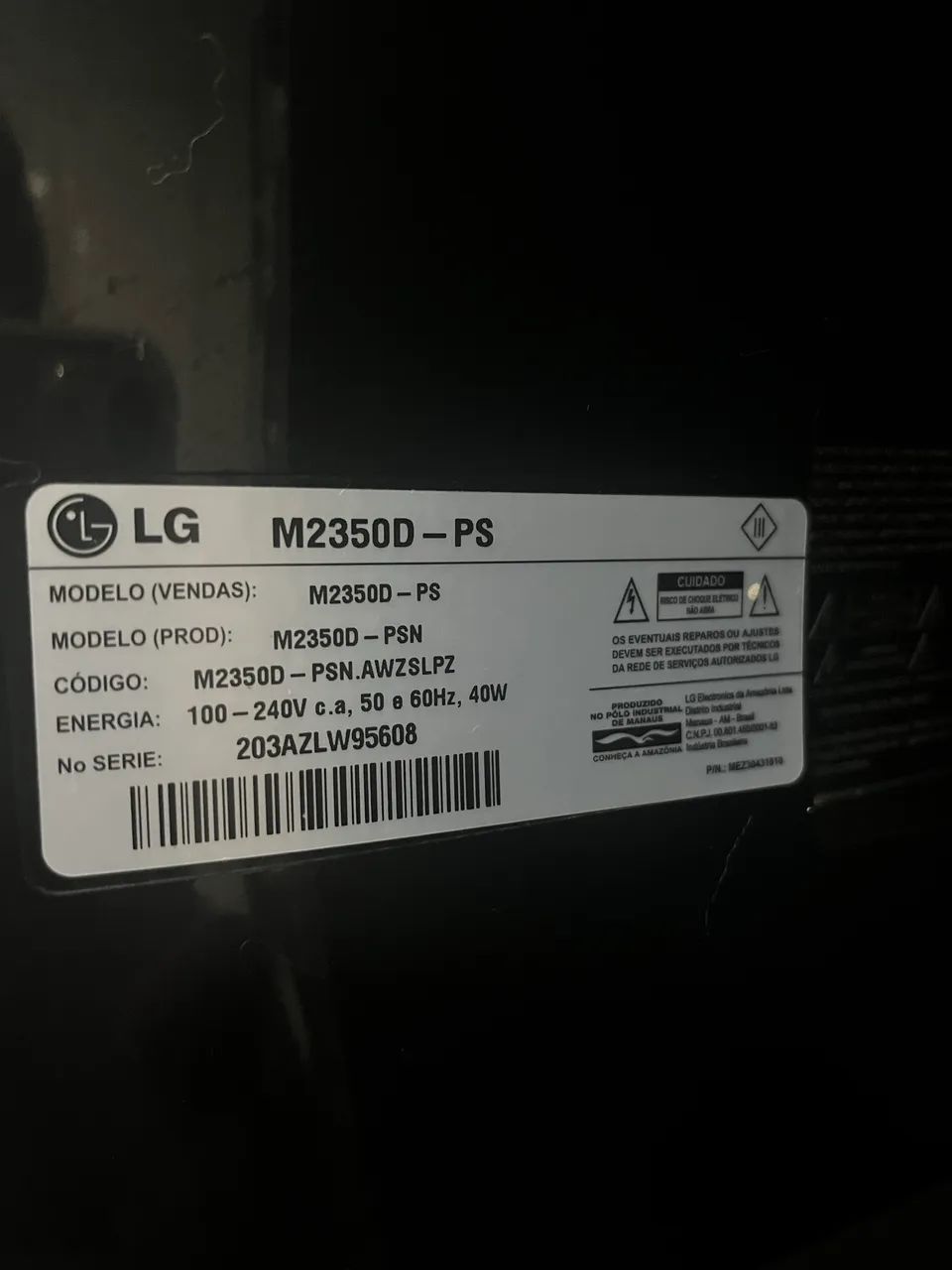 Monitor TV LG 23" Full HD LED - Modelo M2350D (Híbrido: PC e TV) - Foto 2