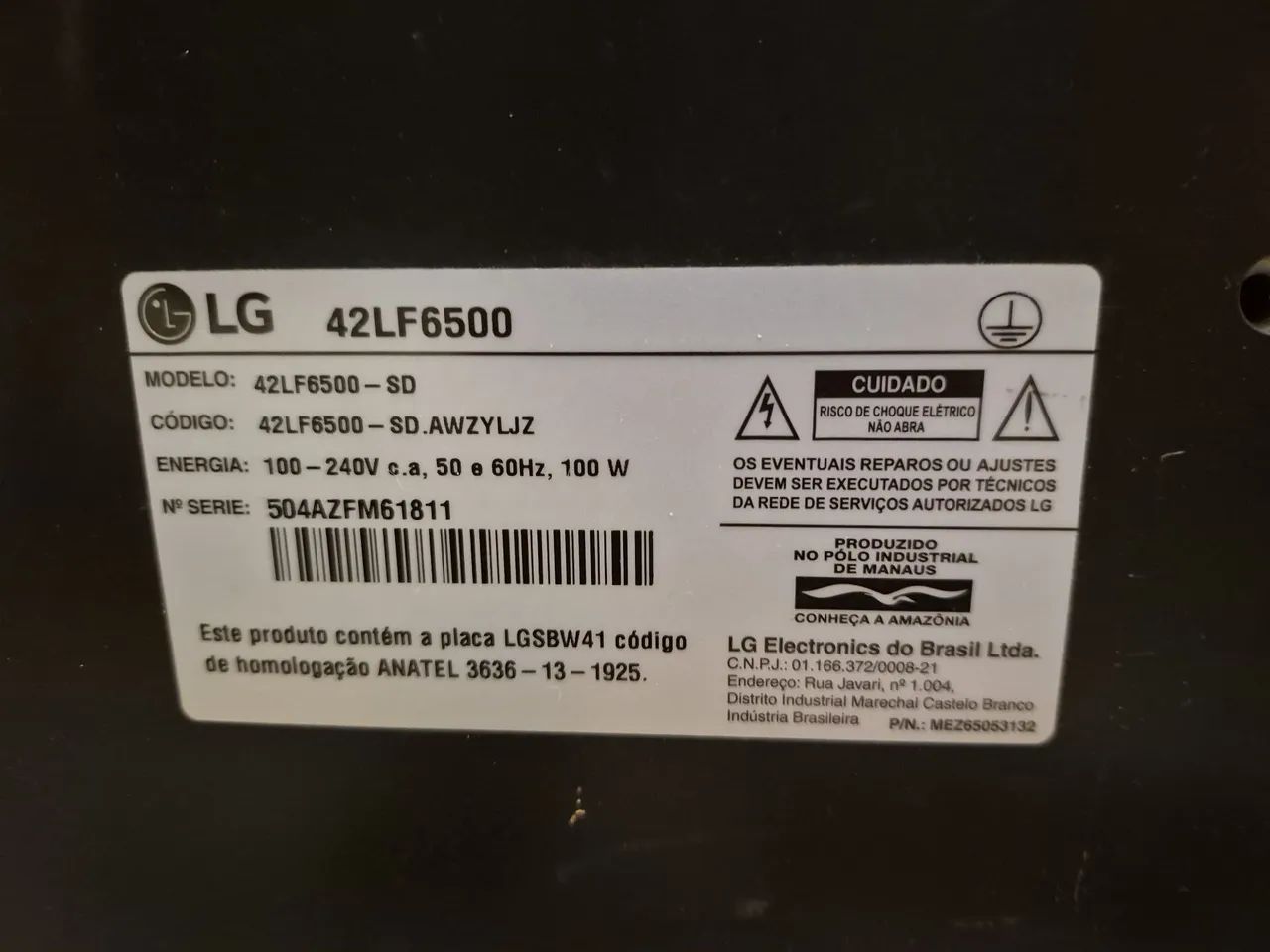TV LG 42LF6500 3D 42' *tela com linha* - Foto 3