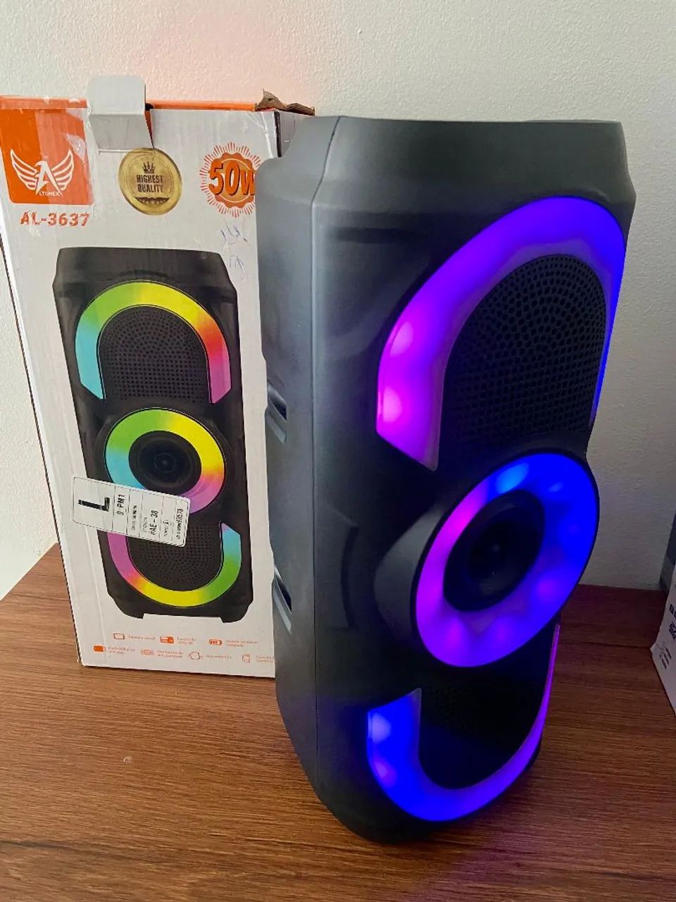 Caixa de Som Portátil Bluetooth Alça 50W  - Foto 5