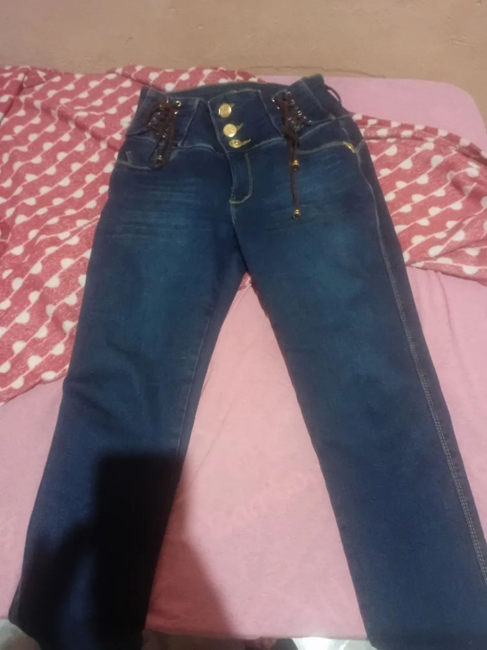 Calça jeans lycra com detalhes dos lados  - Foto 5