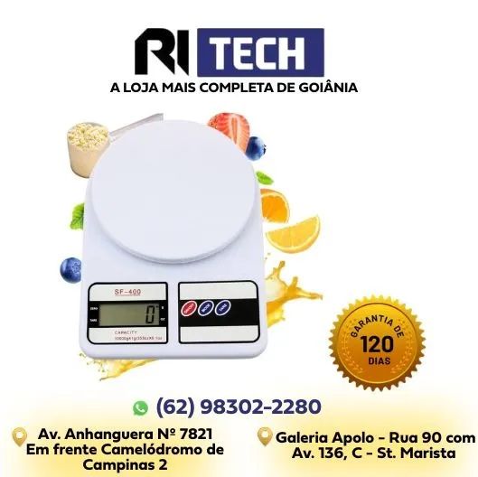 Balança Digital Eletrônica Pesa 1gr Até 10kg Sf400 Dieta Academia Treino
