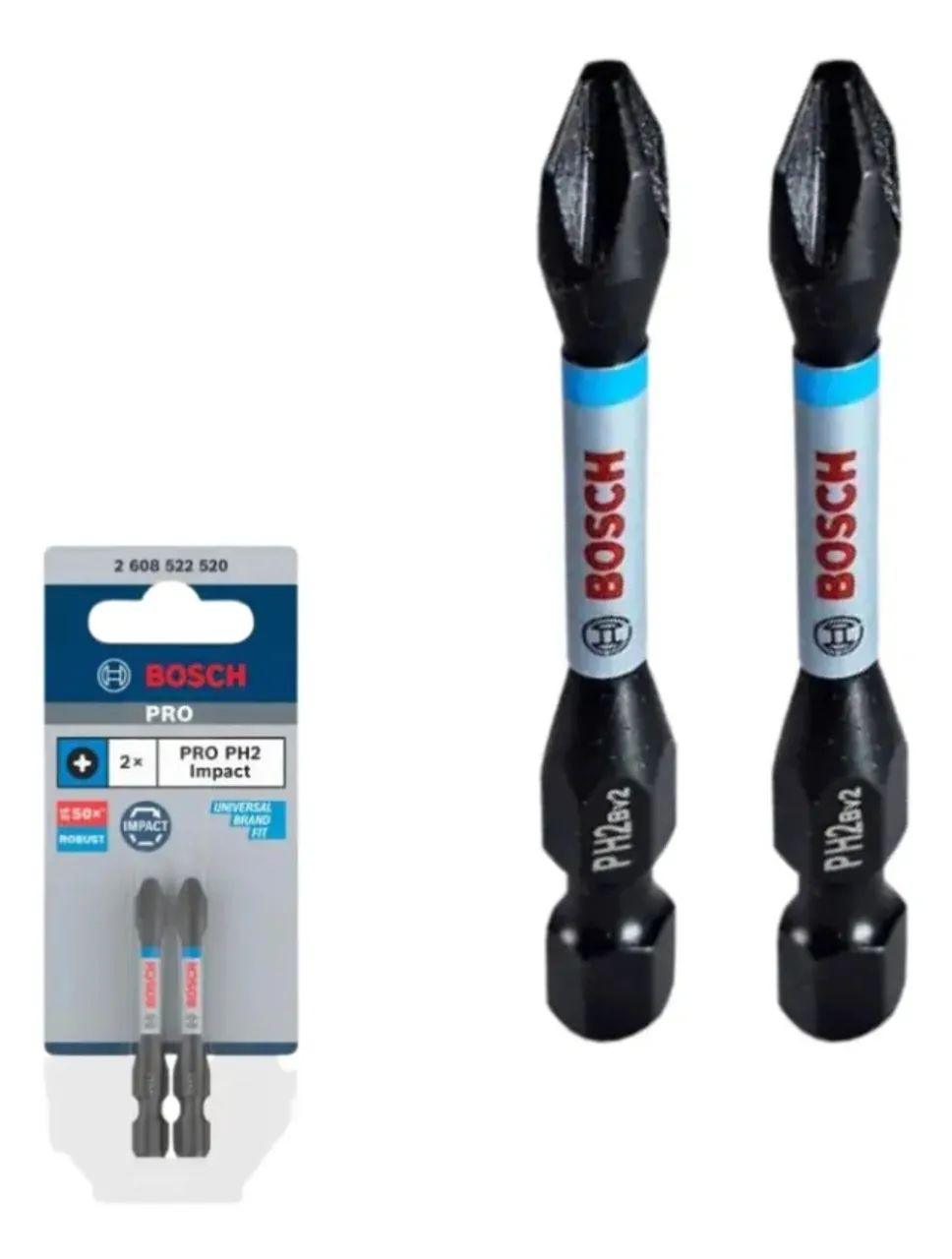 Jogo de bits de impacto PH2 - 55mm - 2un ( Bosch ) - Ferramentas