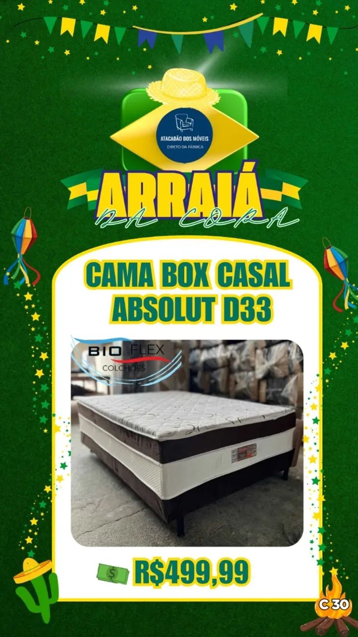 Cama box casal D33 (Pague na entrega)