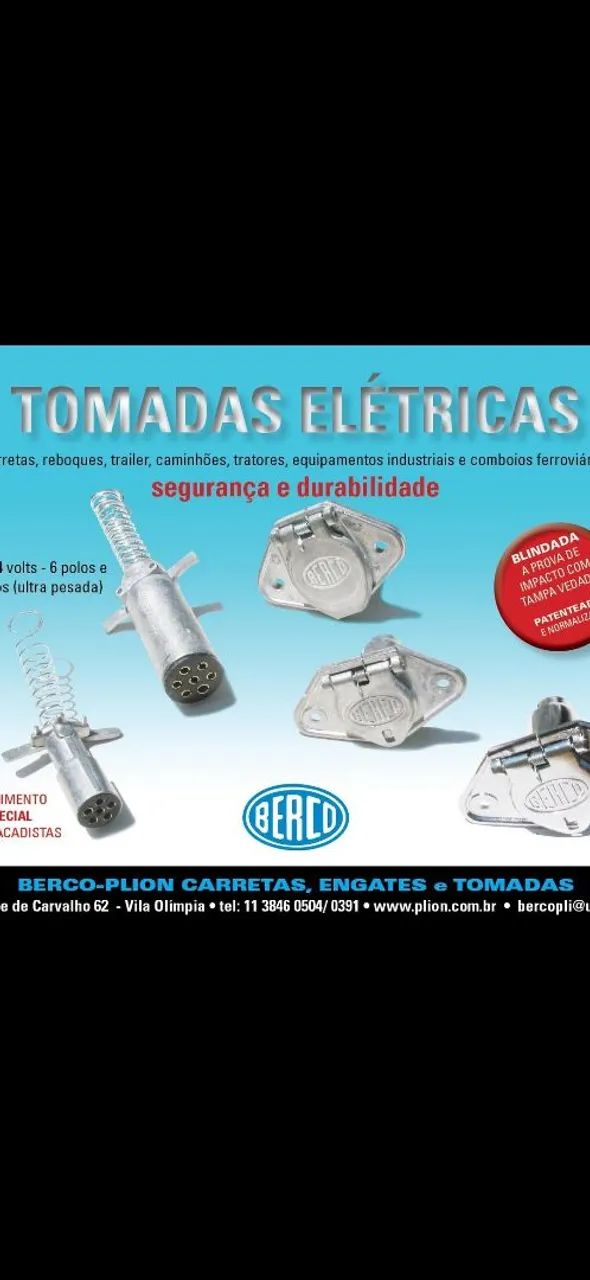 Tomada de luz em metal BERCO, conector
