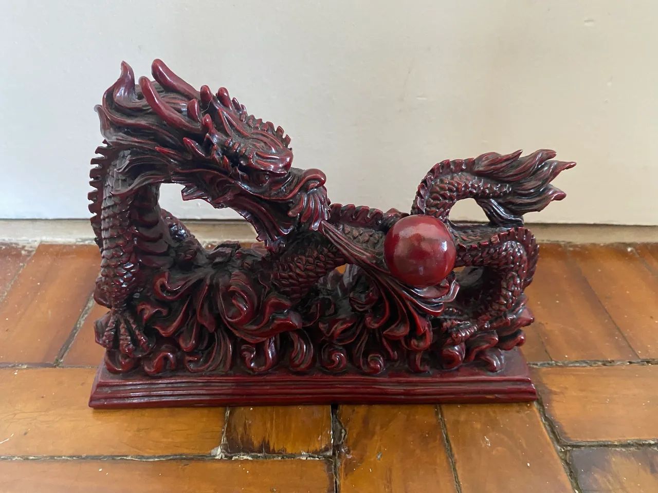 Red Fire Dragon Statue