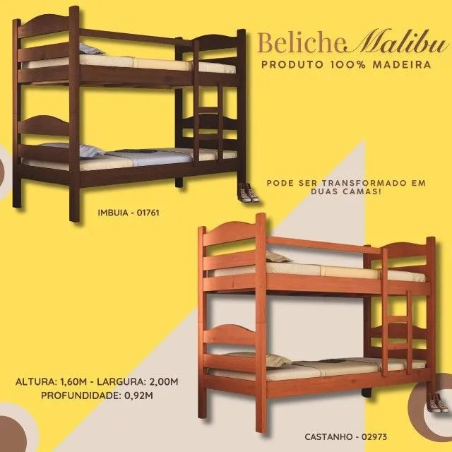 Beliche madeira maciça com 2 colchões , à pronta entrega  - Foto 5