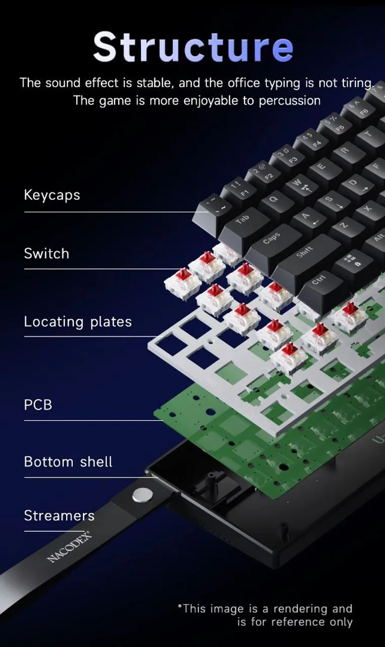 Teclado Mecânico NK61 Nacodex Ajazz. - Foto 5