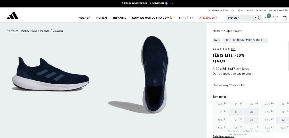 Tênis Adidas Lite Flow - NOVO (ORIGINAL) - Foto 2