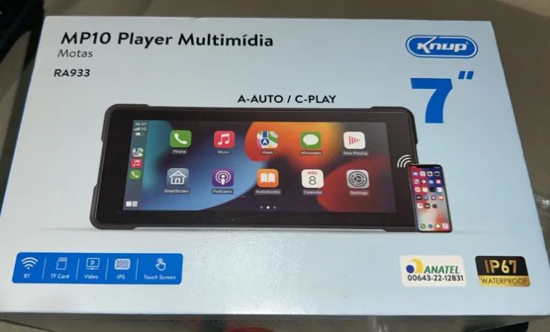 Multimidia 7 Polegadas Moto Carplay Android Auto Bluetooth