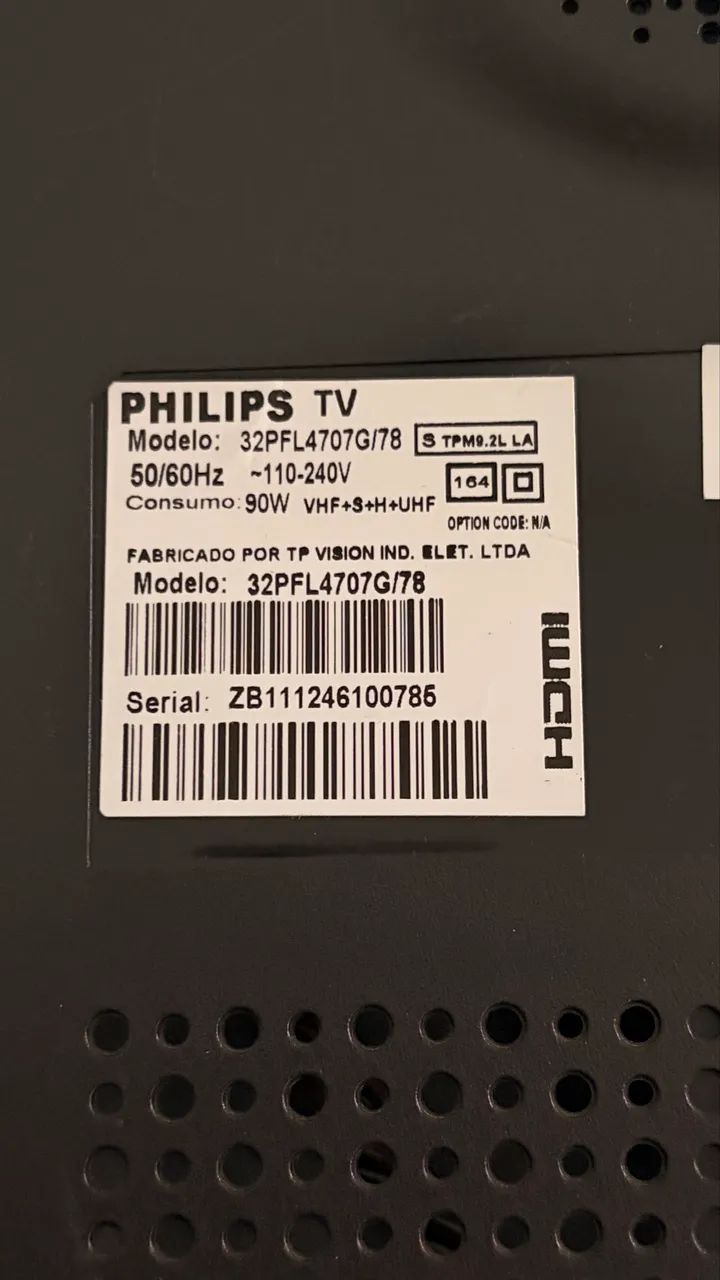 Tv Philips 32 Pol Mod. 32PFL4707G/78 (defeito da placa principal) - Foto 2