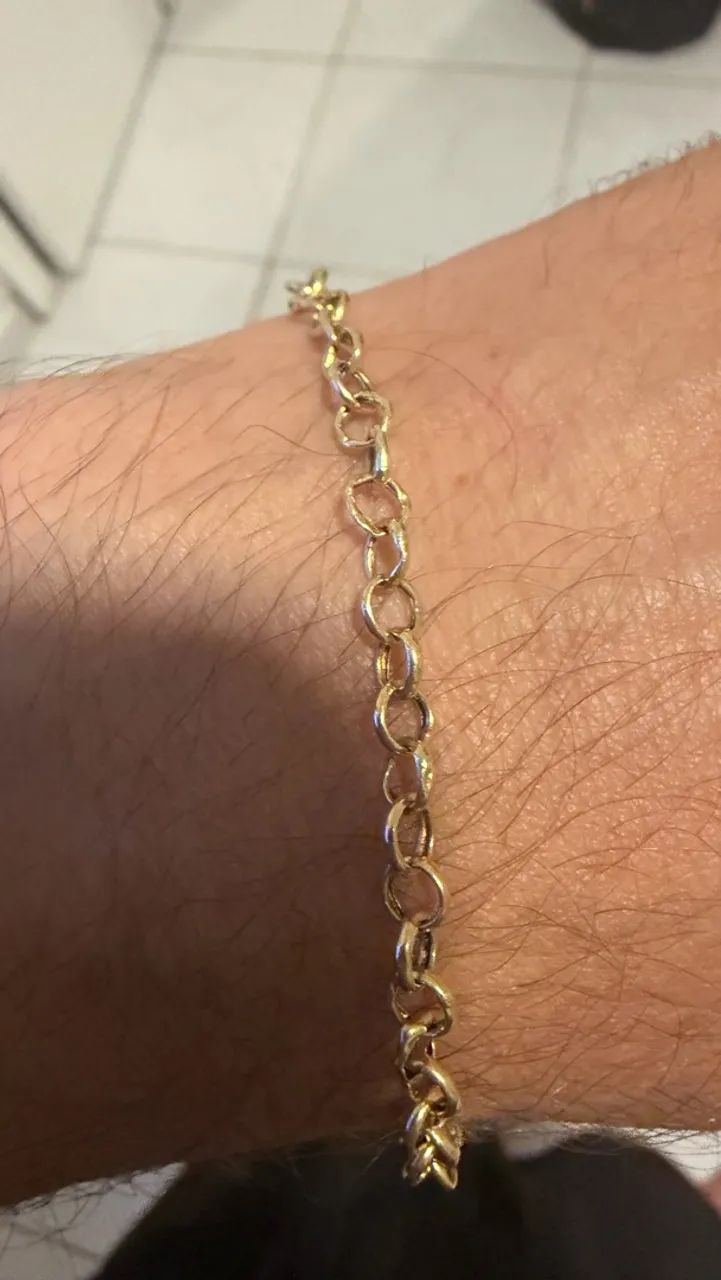 Pulseira de ouro elo português grossinha - Foto 2