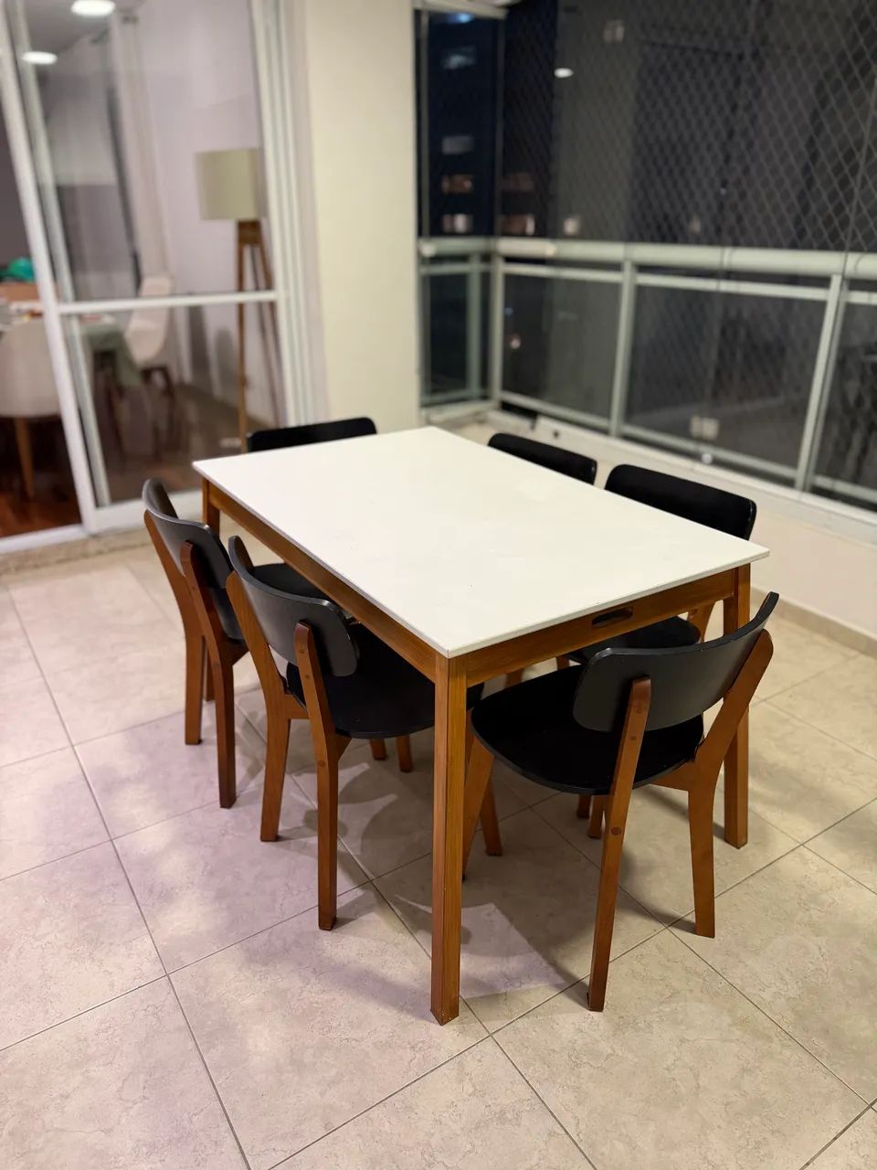 Mesa de Jantar + 6 cadeiras | Tampo Branco - Foto 3