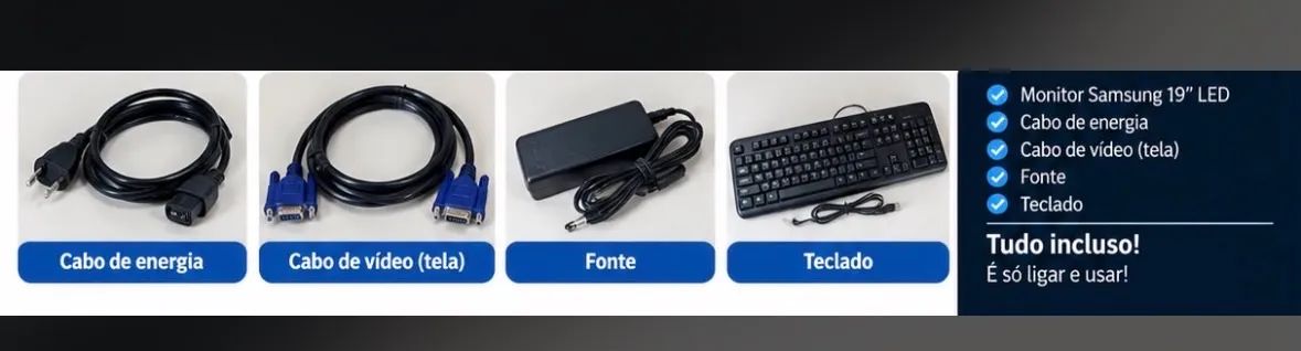 Monitor Samsung 21 Led , acompanha CPU e cabos. - Foto 3