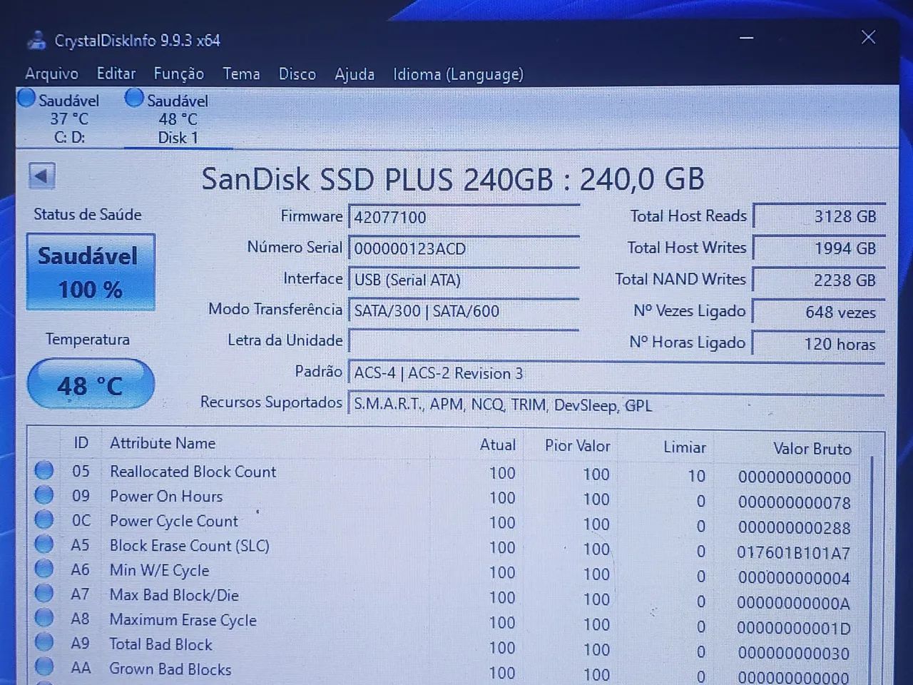 SSD SanDisk 240GB - 120 Horas - Foto 3