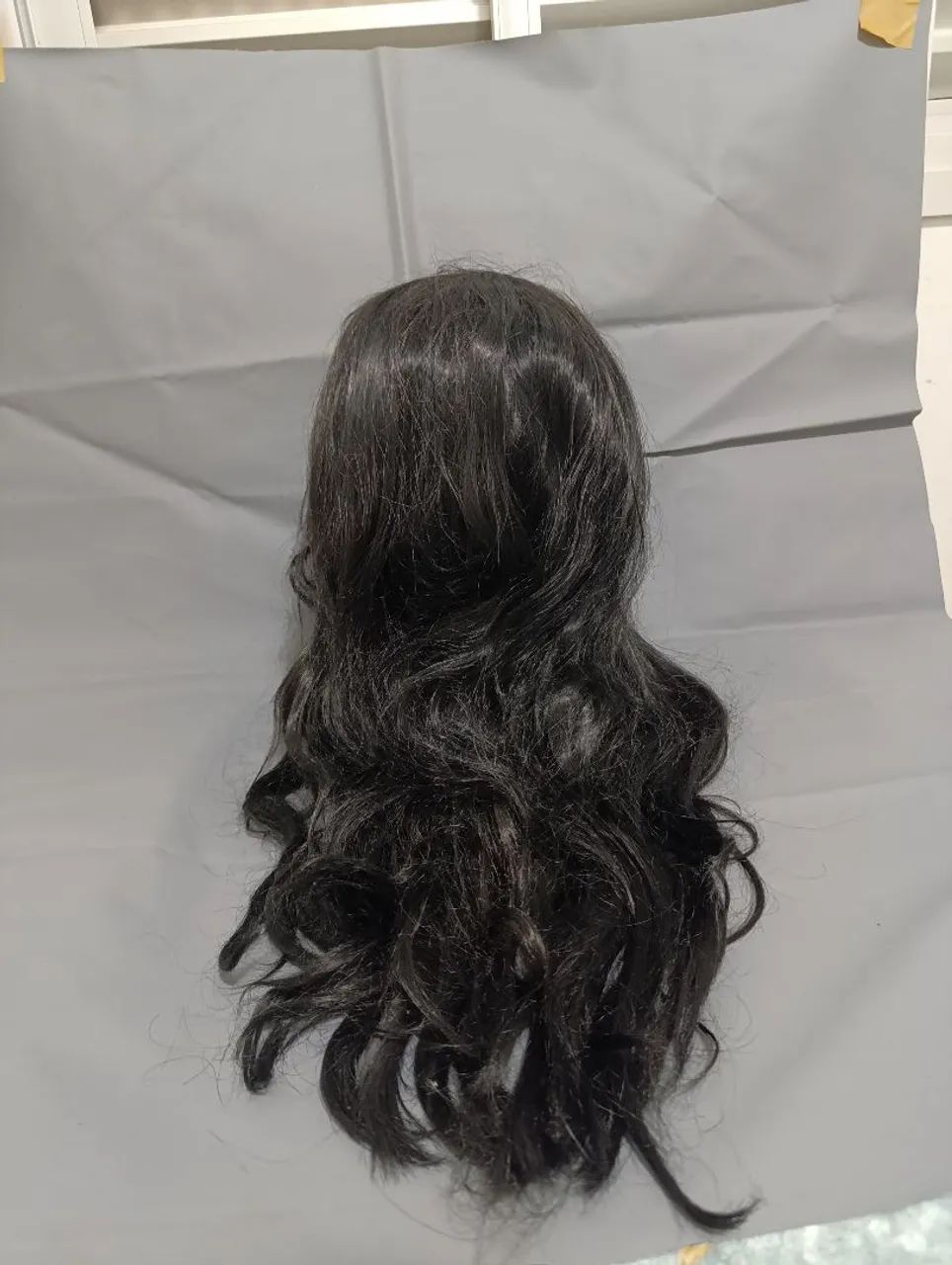 Peruca Wig Preta Longa Ondulada - Foto 3