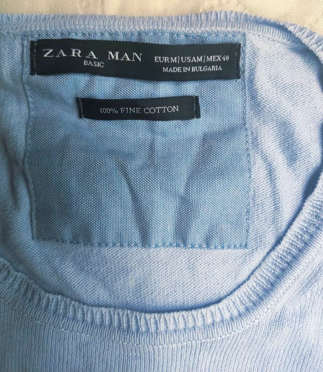 Suéter Masculino Zara Man 100% Fine Cotton - Foto 3